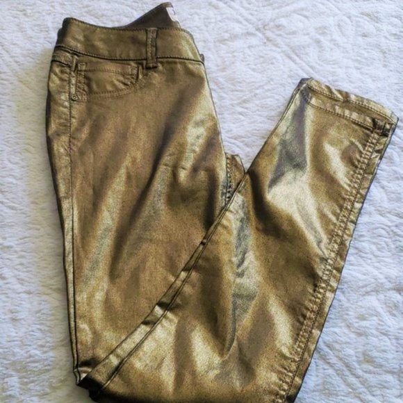 Mudd Pants - *Mudd Metallic Gold Stretch Pants Size 3 (Juniors)